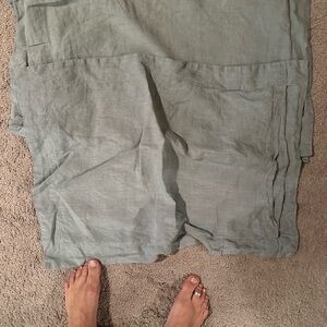 Light Green Linen Pillow Shams